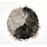 Gefilztes Sitzkissen aus Rohwolle zweifarbig